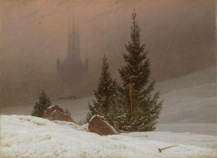 Caspar David Friedrich Winter Landscape with Church (mk10)
